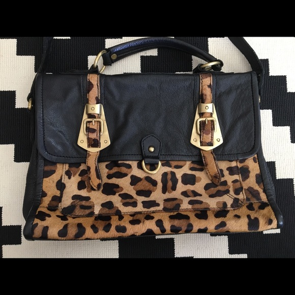 ASOS Leather Leopard Satchel - Picture 2 of 7
