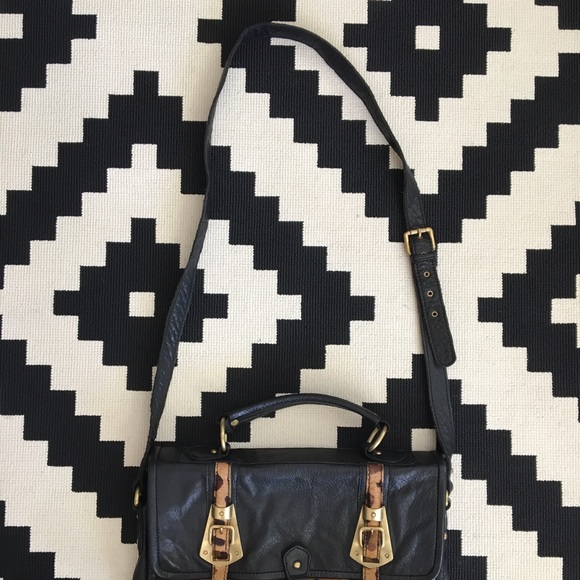 ASOS Leather Leopard Satchel - Picture 5 of 7