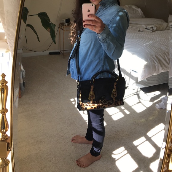 ASOS Leather Leopard Satchel - Picture 6 of 7