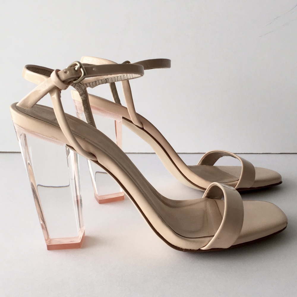 Zara Nude Acrylic Heel Sandal
