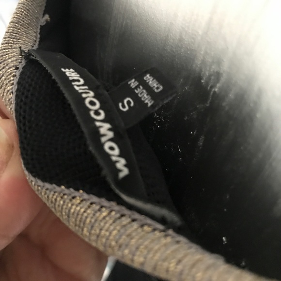 WowCouture Sm fitted Black & Metallic Gold Dress! - Picture 8 of 8