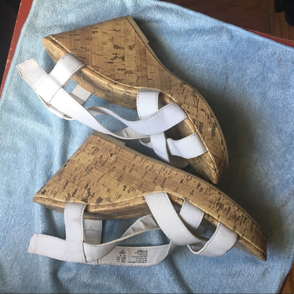 White platform sandals