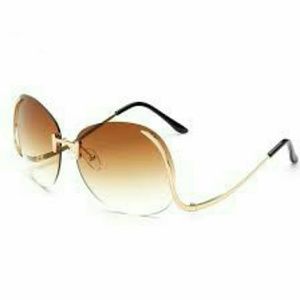 Rimless Vintage Metal Retro Sunglasses
