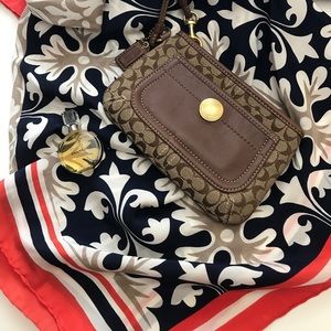 Coach Brown Signature Wristlet