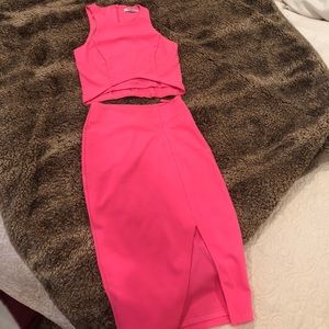 Hot pink crop set