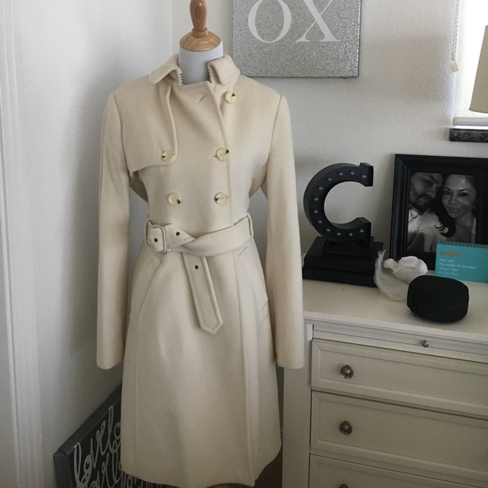 Bcbg wool blend ivory coat