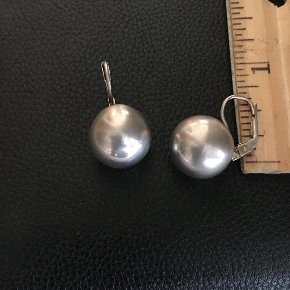 Sterling Ball Earring - Picture 2 of 3