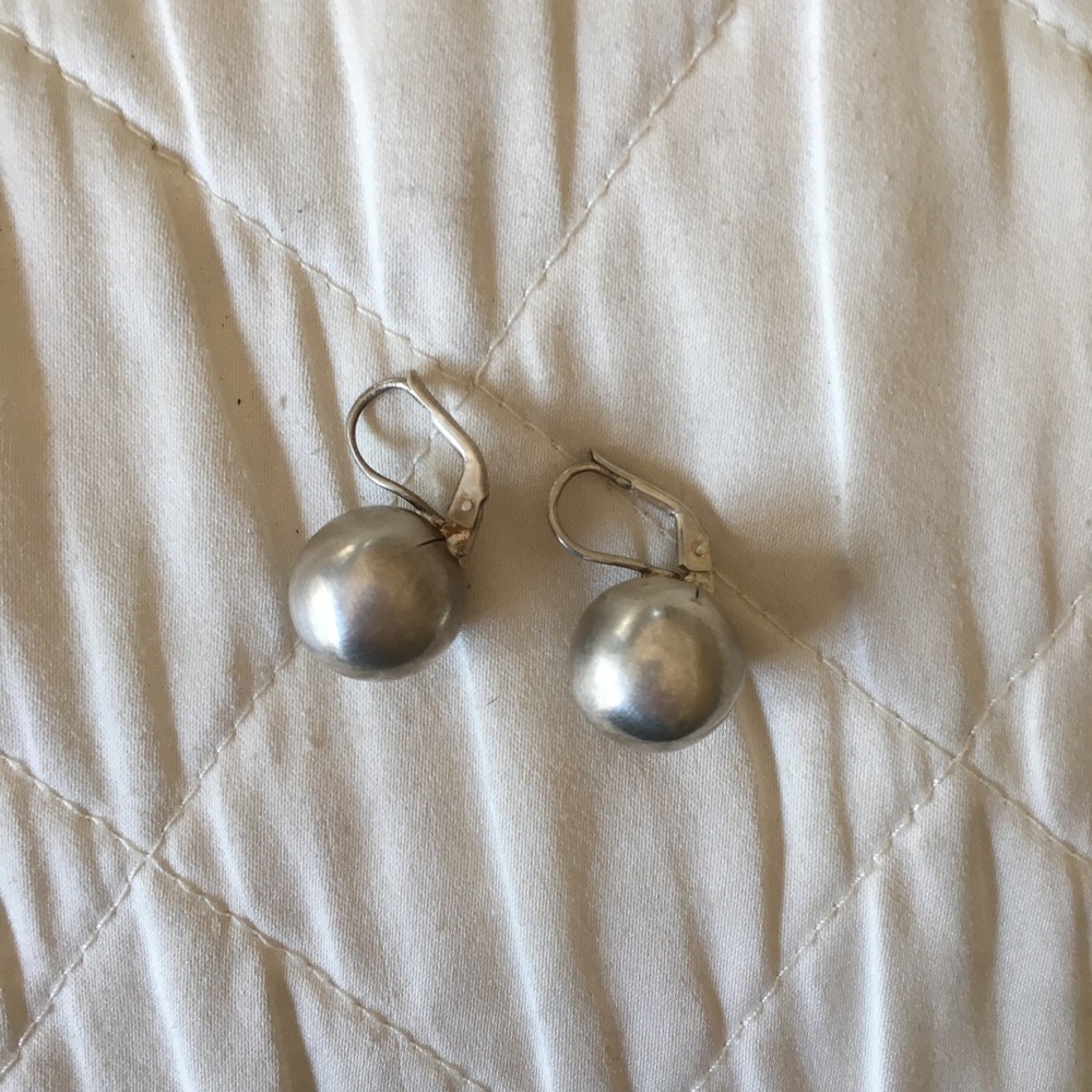 Sterling Ball Earring - Picture 3 of 3