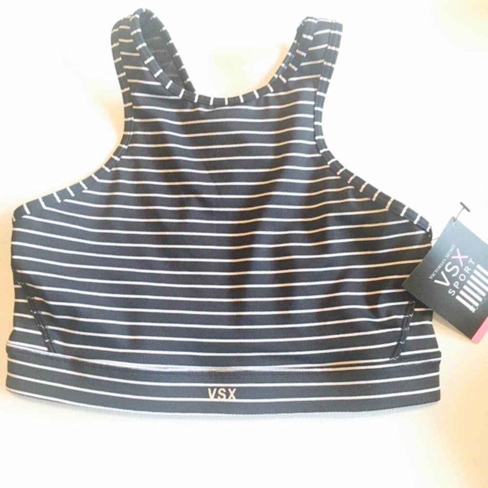 Victoria's Secret VSX striped high neck sport bra
