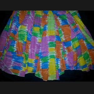 Multi-Color Crinkled Maxi Skirt