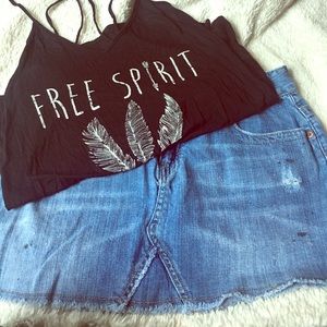 American Eagle Distressed Denim Skirt
