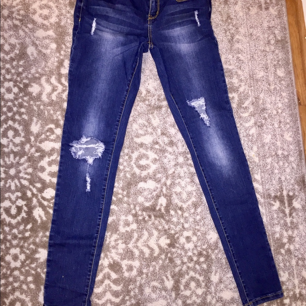 Distressed jeans
