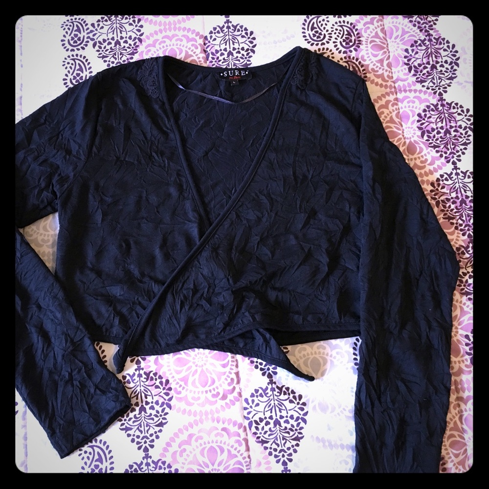 Sure My Style Navy Blue Front Tie Shrug