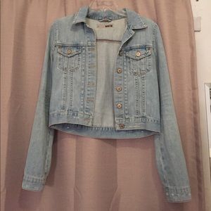 Topshop Moto Cropped Denim Jacket
