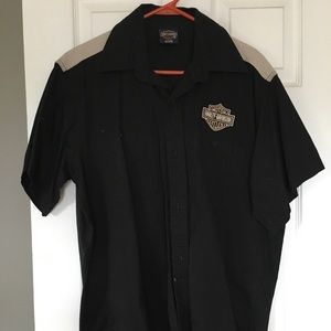 Men Large Harley Davidson Button Down Shirt