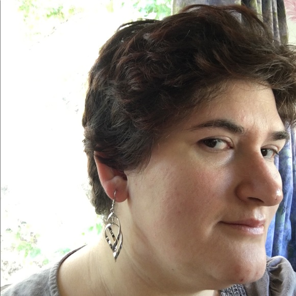 Silver Hoop Dangly Earrings - Picture 6 of 6