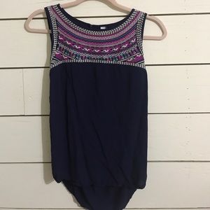 Embroidered tank