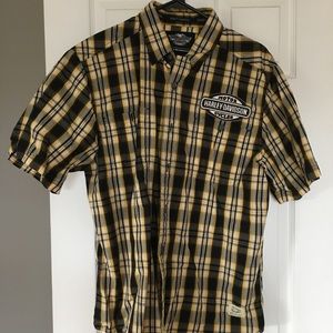 Men Large Harley Davidson Button Down Shirt