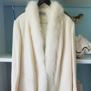 Fox Fur Collar Wool Coat