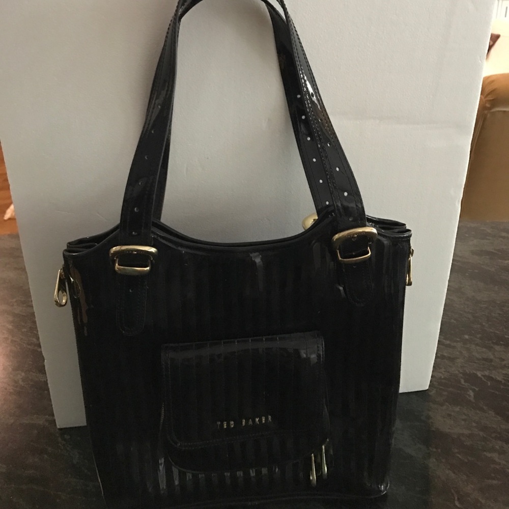 Ted Baker black patent tote