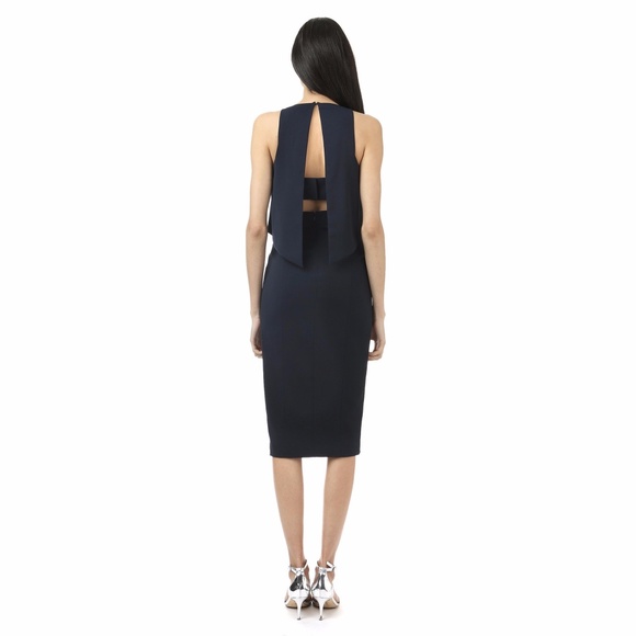 JAY GODFREY Charles High Slit Midi Dress 💙 NWT 💙 Navy, size 8 - Picture 4 of 8