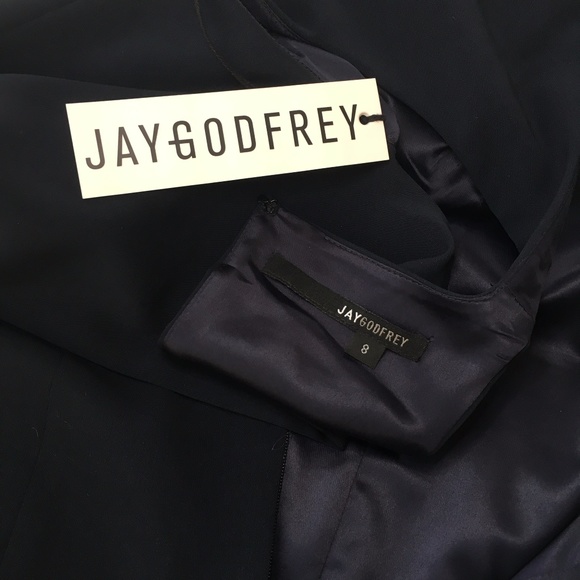 JAY GODFREY Charles High Slit Midi Dress 💙 NWT 💙 Navy, size 8 - Picture 2 of 8