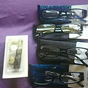 Reading glasses with case & repair kit