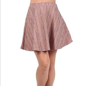 Renee C Print High Waist A-Line Flare Skirt Medium