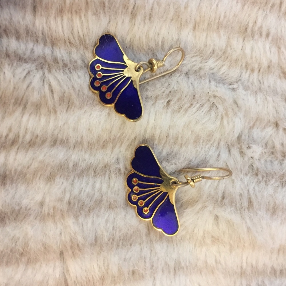 Laurel Burch signed Peony Earrings