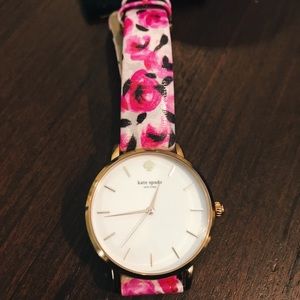 Kate Spade New York Goldtone Rose print watch