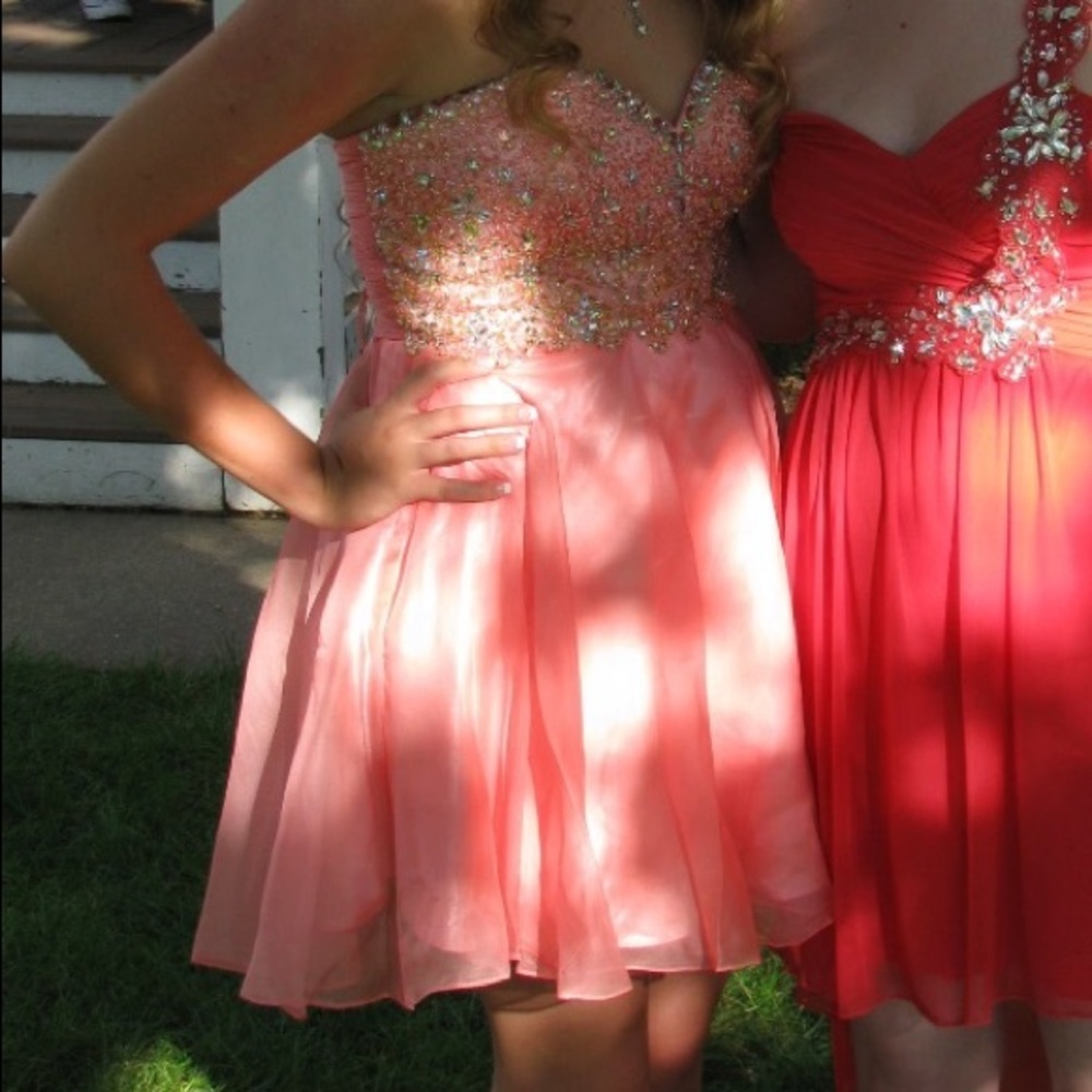 Coral homecoming dress