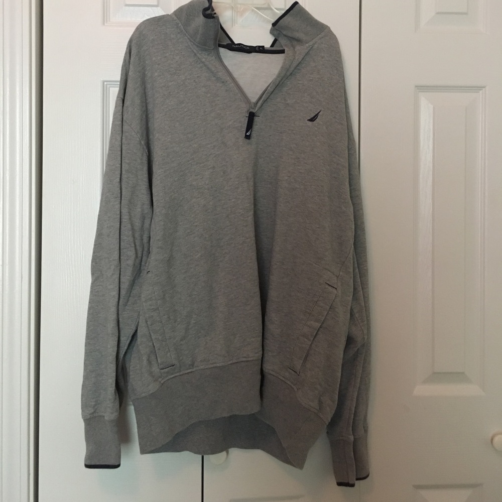 Gray Nautica Pullover with front middle pockets