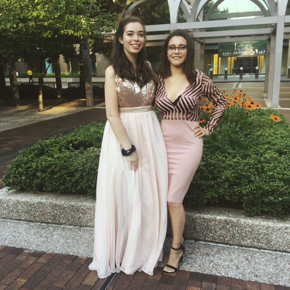 Pink & black dress
