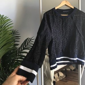Lace sweatshirt *navy*