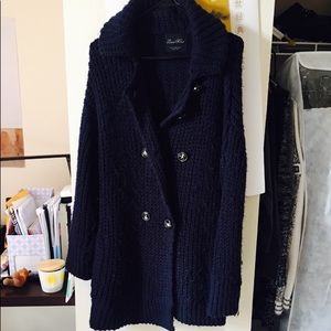 Zara Navy color Knit Coat