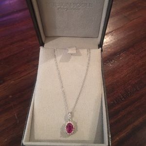 18k white gold Ruby and Diamond necklace