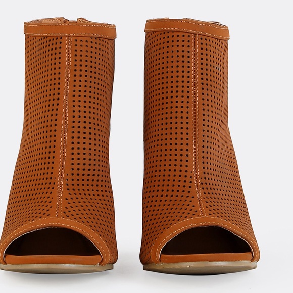 🆕Chunky Heel Booties CHESTNUT - Picture 4 of 4