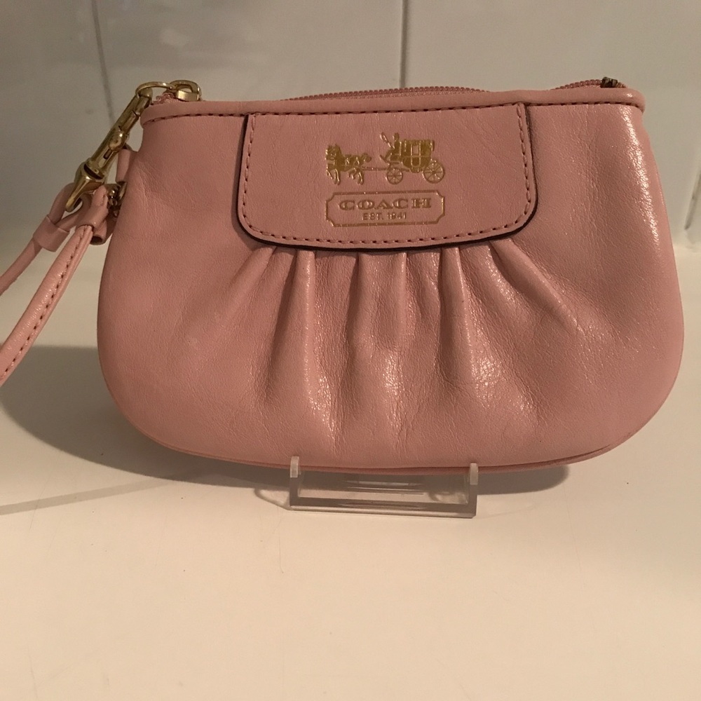 Coach Pink Leather Wristlet