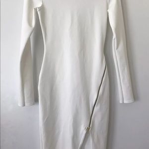 White MissGuided Long Sleeve Dress