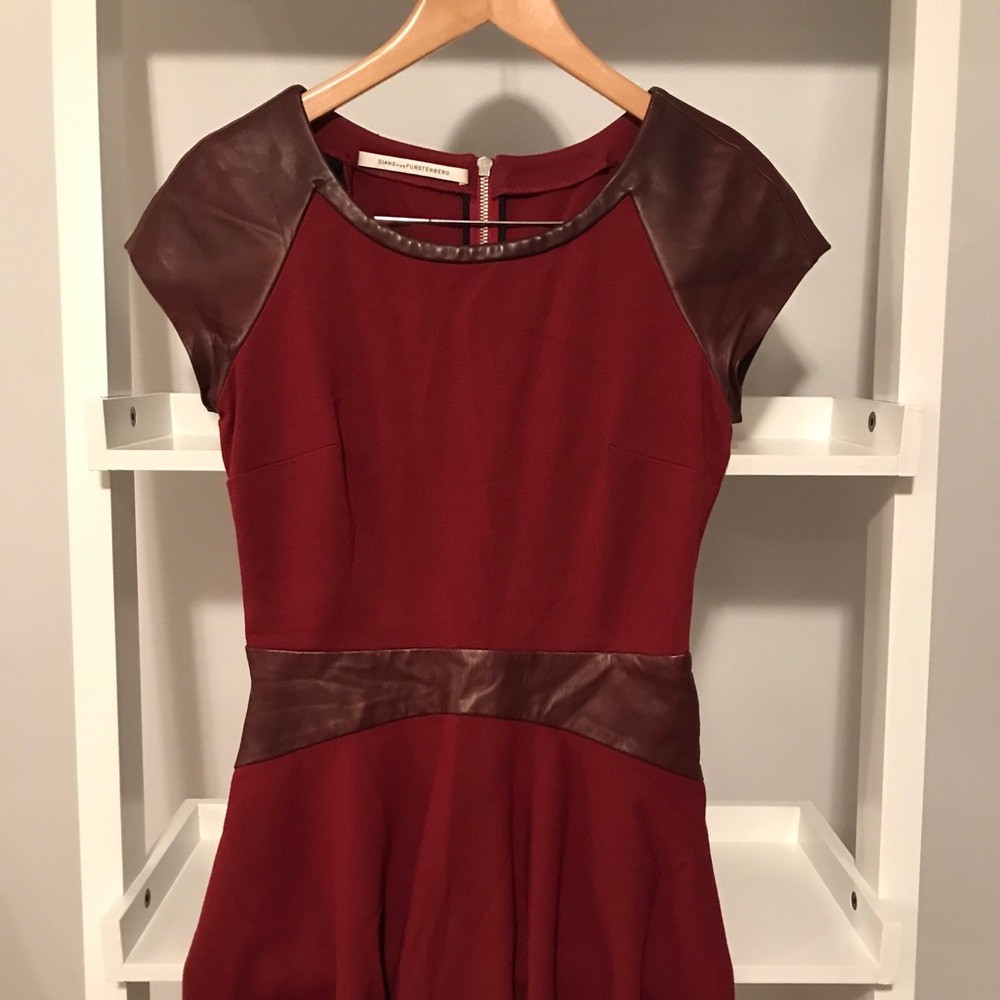 Diane von Furstenberg Leather  details Dress