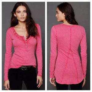 Free People Lou Legacy Lace Crochet Henley