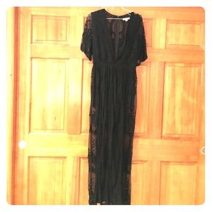 Honey Punch lace maxi romper