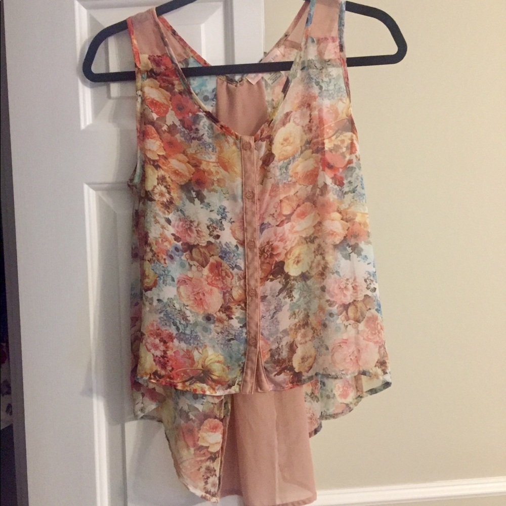 High-Low Floral Top