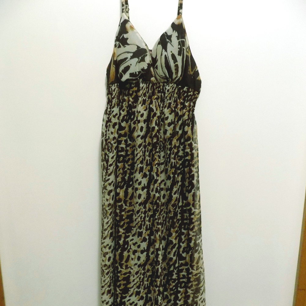 Leopard Print Stretch Maxi Dress