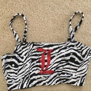 Zebra print Louisville sports bra