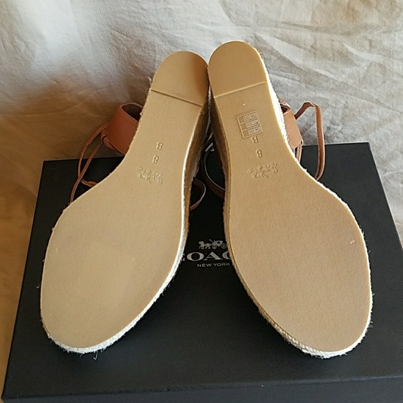 Coach black saddle Dana platform wedges 8M - Picture 4 of 4