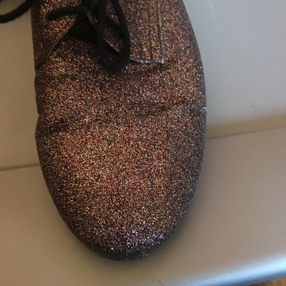 Multi color glitter lace up flat - Picture 2 of 5