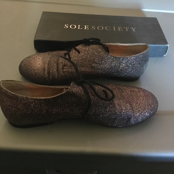 Multi color glitter lace up flat - Picture 3 of 5