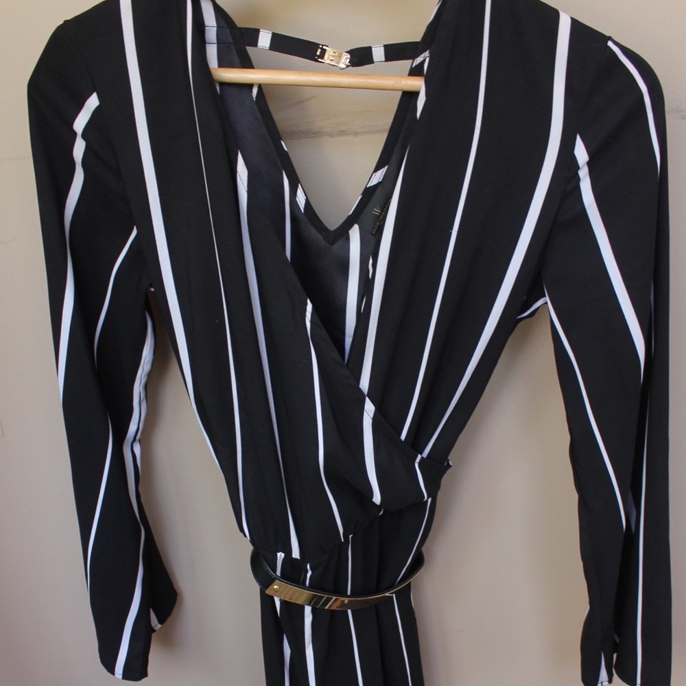 Long Sleeve Striped Jumpsuit - Picture 2 of 4