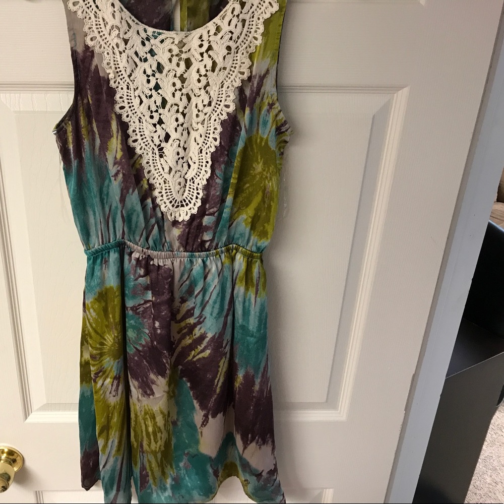 Tie dyed crochet dress